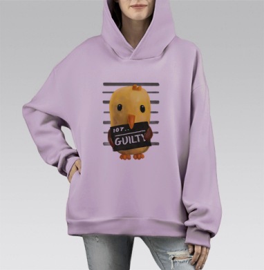 Виновный, Hoodie Mono Fiolet, оверсайз, утепленная