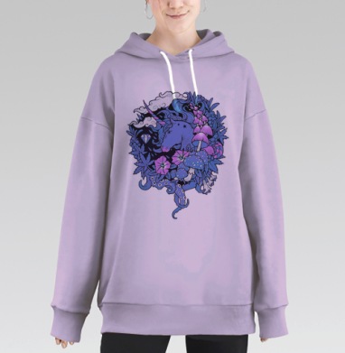 Волшебный единорог, Hoodie Long Oversize Fiolet