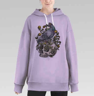 Голубь и Череп: Символ Жизни и Смерти, Hoodie Long Oversize Fiolet