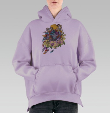 Время, Hoodie Oversize Fiolet, утепленная