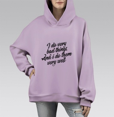 Дерзкая стильная надпись с провокацией, Hoodie Mono Fiolet, оверсайз, утепленная