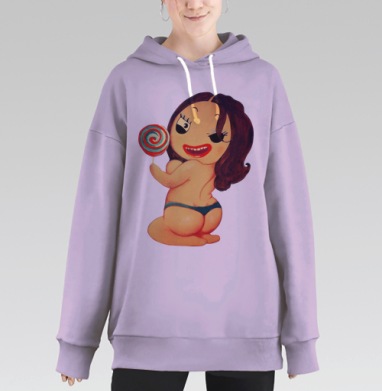 Забавные коты обнимают клубки пряжи, Hoodie Long Oversize Fiolet