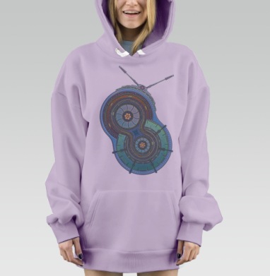 Alien Fm, Hoodie Mjhigh Dig Mel, Fiolet, утепленная