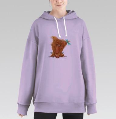 Большой носатый герой за чашкой чая большая носатый, Hoodie Long Oversize Fiolet