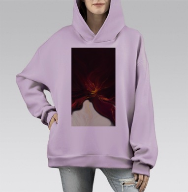 Бордовый Свет Энергия Взрыв, Hoodie Mono Fiolet, оверсайз, утепленная