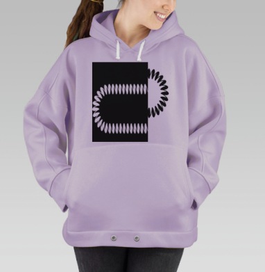 Черно белая игра формы и света для контрастных идей, Hoodie Oversize Fiolet