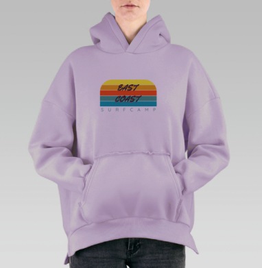 Цветные полосы восточное побережье и серфинг активный стиль жизни, Hoodie Oversize Fiolet, утепленная