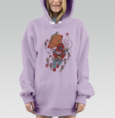 Deep Blue Christmas, Hoodie Mjhigh Dig Mel, Fiolet, утепленная