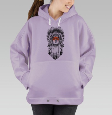 девушка, Hoodie Oversize Fiolet