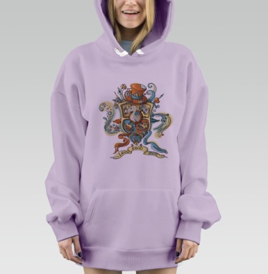 Додо - редкие птицы чтения, Hoodie Mjhigh Dig Mel, Fiolet, утепленная
