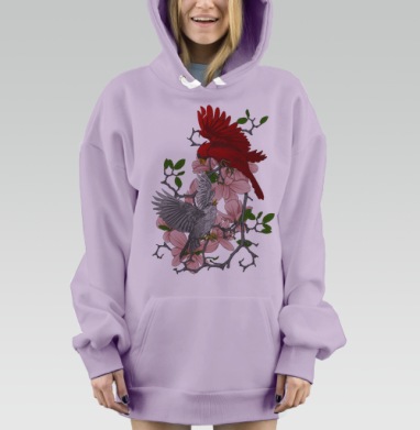 Fight!, Hoodie Mjhigh Dig Mel, Fiolet, утепленная