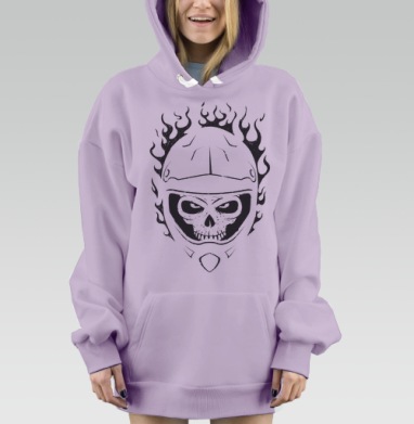 Fire Rider, Hoodie Mjhigh Dig Mel, Fiolet, утепленная
