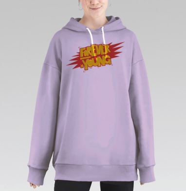 Forever young, Hoodie Long Oversize Fiolet