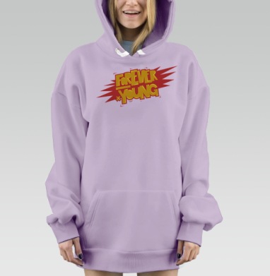 Forever young, Hoodie Mjhigh Dig Mel, Fiolet, утепленная