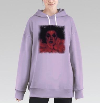 Женщина с красным воротником и Кровавая печаль, Hoodie Long Oversize Fiolet