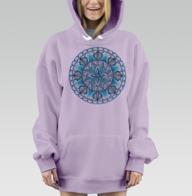 Голубая мандала, Hoodie Mjhigh Dig Mel, Fiolet, утепленная