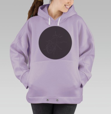 Жук долгоносик на темно сером фоне оригинальная графика, Hoodie Oversize Fiolet