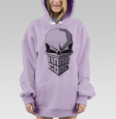 Hardcore to da bone, Hoodie Mjhigh Dig Mel, Fiolet, утепленная