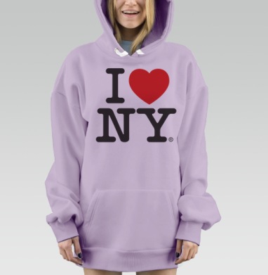 I Love NY, Hoodie Mjhigh Dig Mel, Fiolet, утепленная