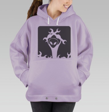 Инопланетянин с инструментами ремонтная тематика ключи, Hoodie Oversize Fiolet
