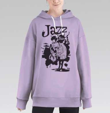 Jazz trio, Hoodie Long Oversize Fiolet