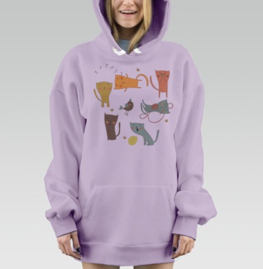 Котята, Hoodie Mjhigh Dig Mel, Fiolet, утепленная
