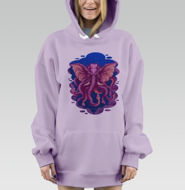 Кракен, Hoodie Mjhigh Dig Mel, Fiolet, утепленная