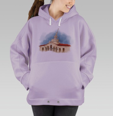 Красная крыша Сочи на фоне голубого неба Сочи, Hoodie Oversize Fiolet