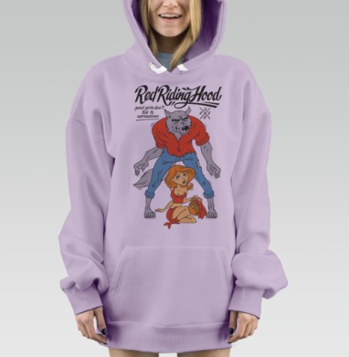 Красная Шапочка и оборотень: смелая игра образов, Hoodie Mjhigh Dig Mel, Fiolet, утепленная