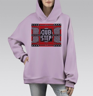 Красный Черный Белый Даб Степ Музыка Dub Step Music, Hoodie Mono Fiolet, оверсайз, утепленная