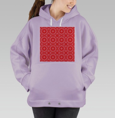 Красный солнечный узор для создания теплоты, Hoodie Oversize Fiolet