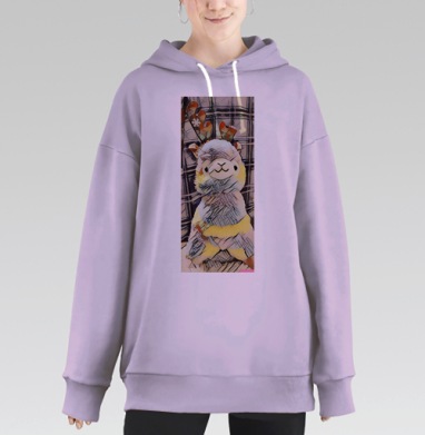 Лама-лень, Hoodie Long Oversize Fiolet