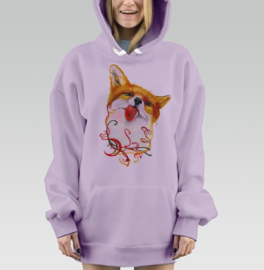 Лисёнок  АКВАРЕЛЬКА, Hoodie Mjhigh Dig Mel, Fiolet, утепленная