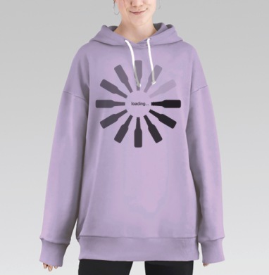 Loading, Hoodie Long Oversize Fiolet
