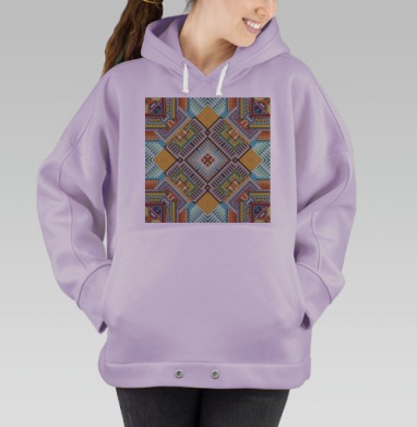 Цифровой пиксельный мандальный узор, Hoodie Oversize Fiolet
