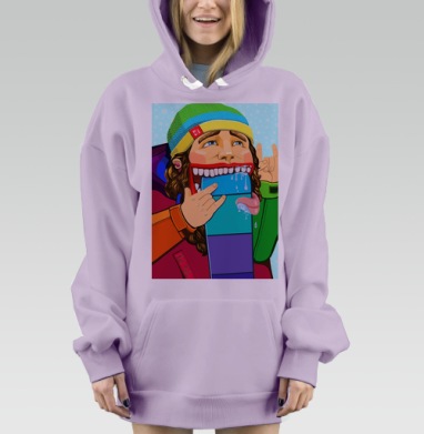 Люблю Сноубординг, Hoodie Mjhigh Dig Mel, Fiolet, утепленная