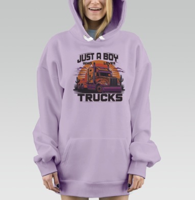 Мальчики любят грузовики, Hoodie Mjhigh Dig Mel, Fiolet, утепленная