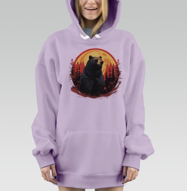 Медведь гризли, Hoodie Mjhigh Dig Mel, Fiolet, утепленная