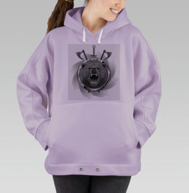 Медведь и оружие мощь защиты ZOV, Hoodie Oversize Fiolet