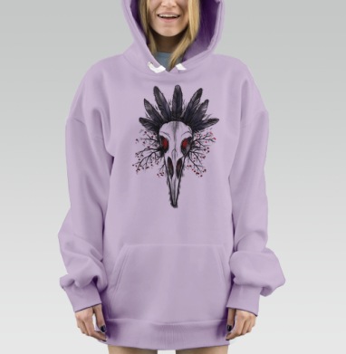 Мертвый Ворон., Hoodie Mjhigh Dig Mel, Fiolet, утепленная