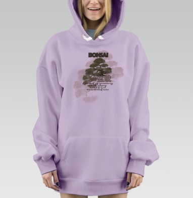 Миниатюрное дерево Бонсай японское искусство выращивания, Hoodie Mjhigh Dig Mel, Fiolet, утепленная