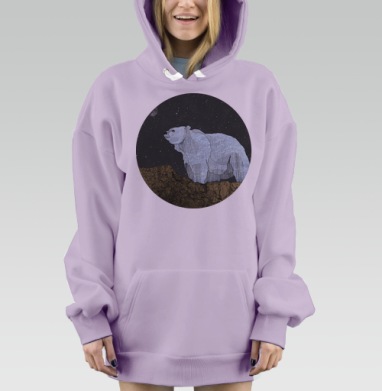 Мишка, Hoodie Mjhigh Dig Mel, Fiolet, утепленная