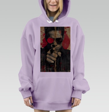 Мужчина в красных очках указывает на тебя с вызовом и силой, Hoodie Mjhigh Dig Mel, Fiolet, утепленная