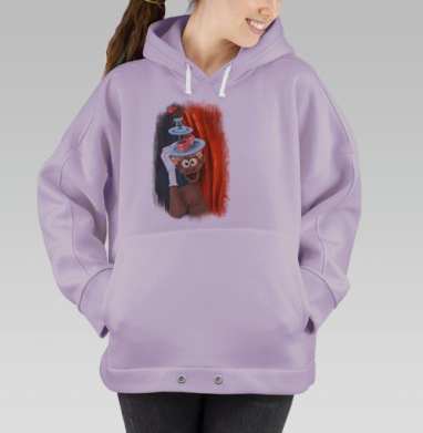 Мультяшный дамский угодник, Hoodie Oversize Fiolet