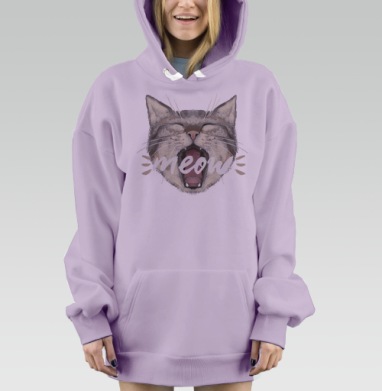 Мяуу, Hoodie Mjhigh Dig Mel, Fiolet, утепленная