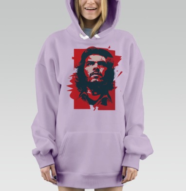 Образ мужественности революционная решимость Че Гевары, Hoodie Mjhigh Dig Mel, Fiolet, утепленная