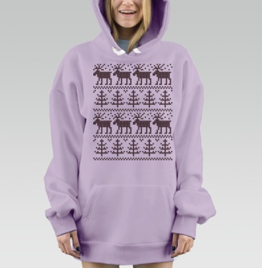 Олени в лесу, Hoodie Mjhigh Dig Mel, Fiolet, утепленная