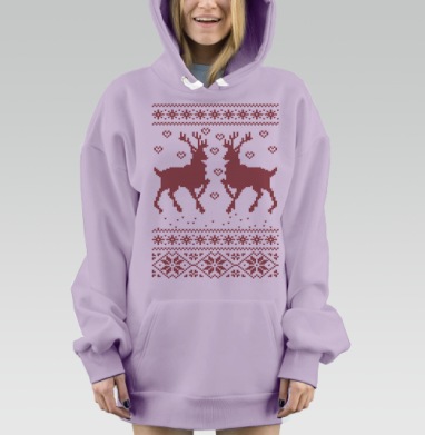 Пара оленей, Hoodie Mjhigh Dig Mel, Fiolet, утепленная