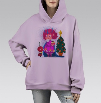 Принцесса Ягод Красных Заботится Обежных Словах, Hoodie Mono Fiolet, оверсайз, утепленная