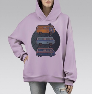 Ретро машины милиция полиция кибернация, Hoodie Mono Fiolet, оверсайз, утепленная
